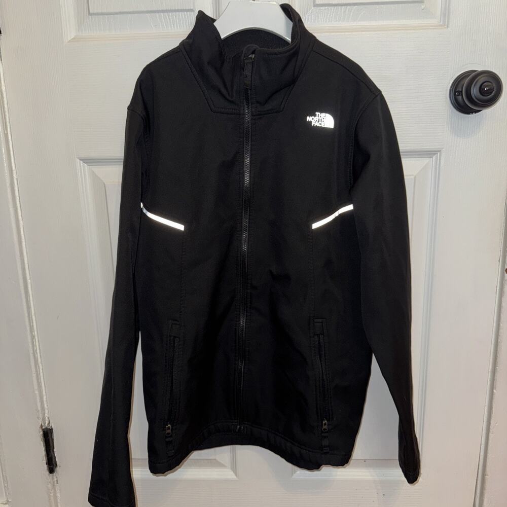 The North‎ Face Black Windproof Windwall Fleece Lined Jacket Boys Size XL 18/20